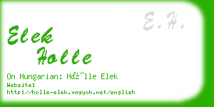 elek holle business card